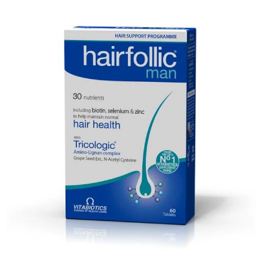 HAIRFOLLIC MAN TRICOLOGIC _ 60 TABS Συμπλήρωμα Διατροφής Vitabiotics Hairfollic Man Tricologic * 60 ταμπλέτες - Image 1