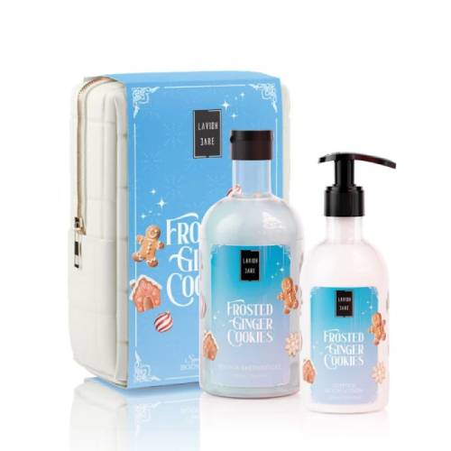 70d6ad2f6a0885bb3d28dc1de9cf222d.jpg Γαλάκτωμα Σώματος, 300ml & Δώρο Νεσεσέρ, *1 τμχ Lavish Care XMAS Promo Frosted Ginger Cookies Aφρόλουτρο *500 ml - Image 1