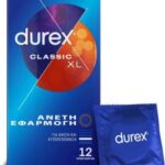 Προφυλακτικά Durex Classic XL Άνετη εφαρμογή *12 τμχ